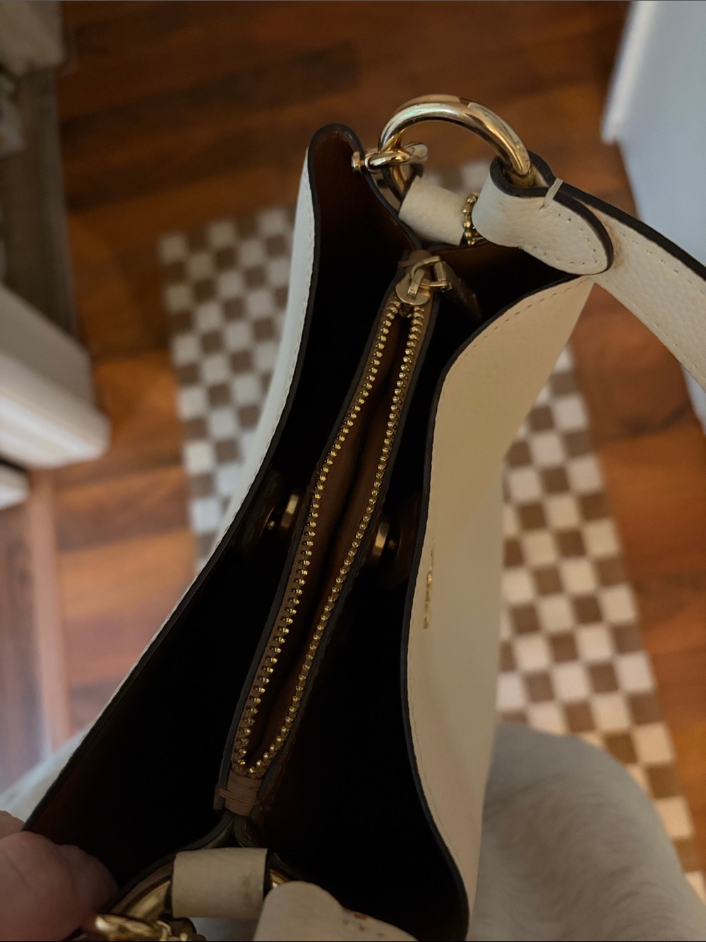 Coach Pebbled Leather Shoulder Bag in Cream - Picture 5 of 5